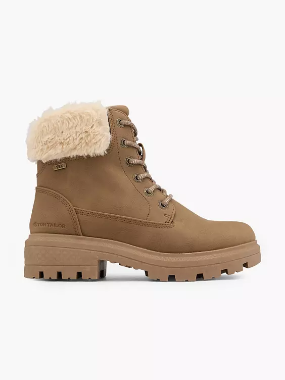 TOM TAILOR Schnürboots in sand