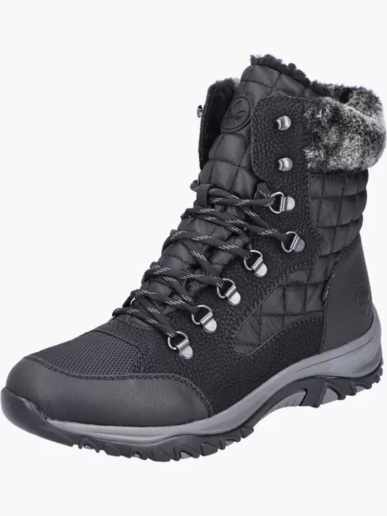 Rieker Damen Schnürstiefel in schwarz