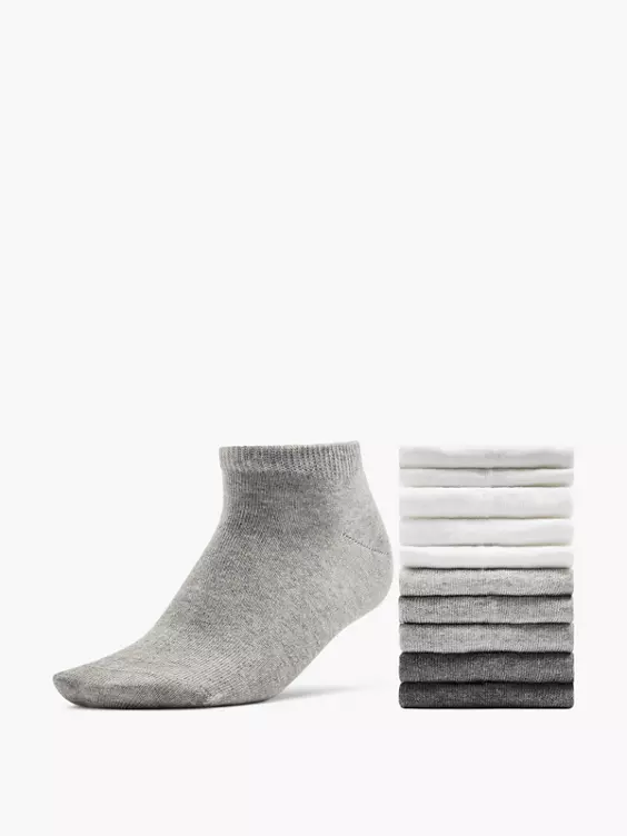 DEICHMANN 10er Pack Sneakersocken in grau