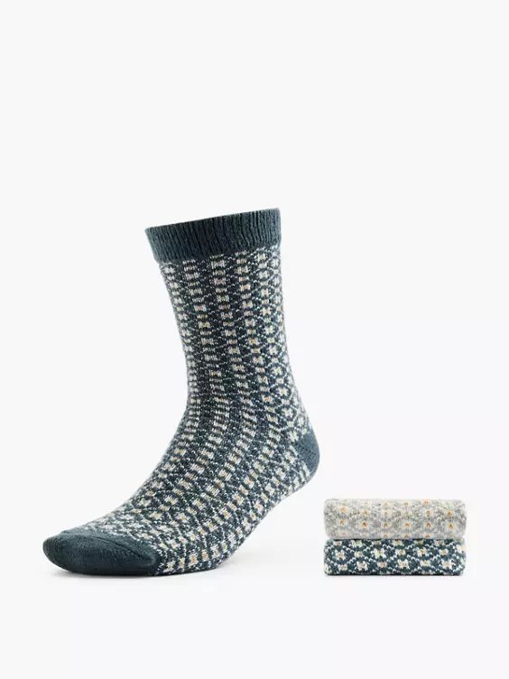 Cosy Nature 2er Pack Socken in petrolblau