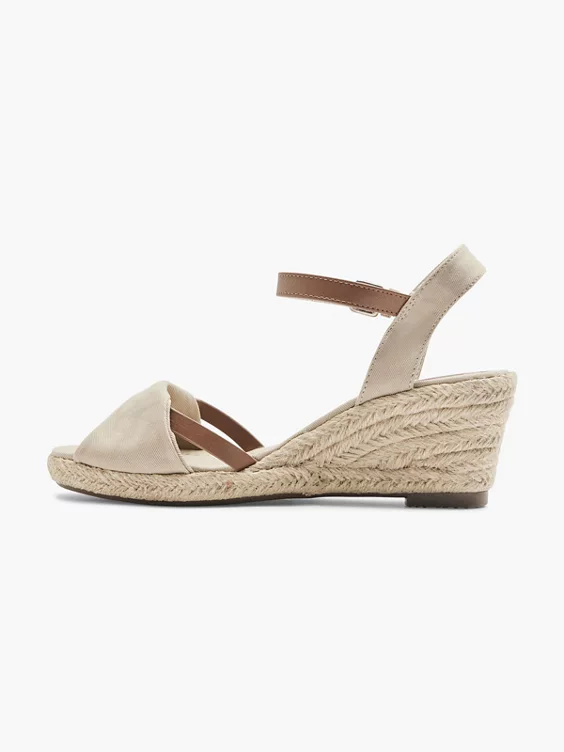 TOM TAILOR Keilsandalette in beige