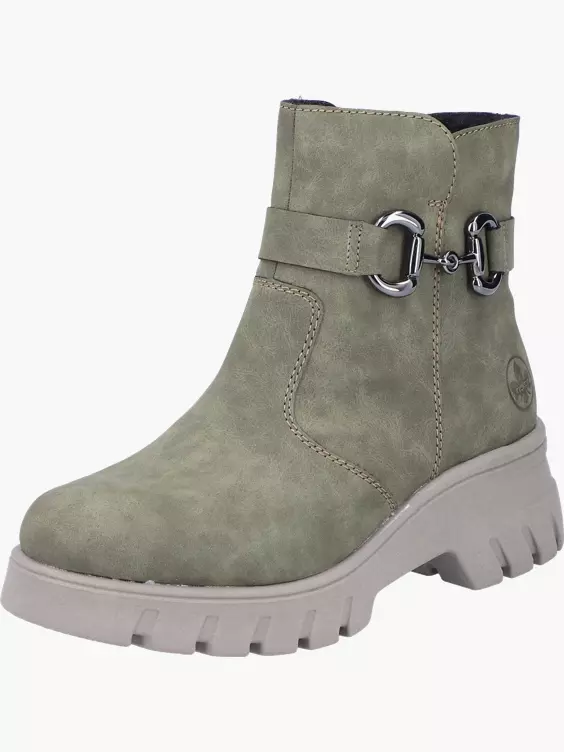 Rieker Damen Biker Boots in grün