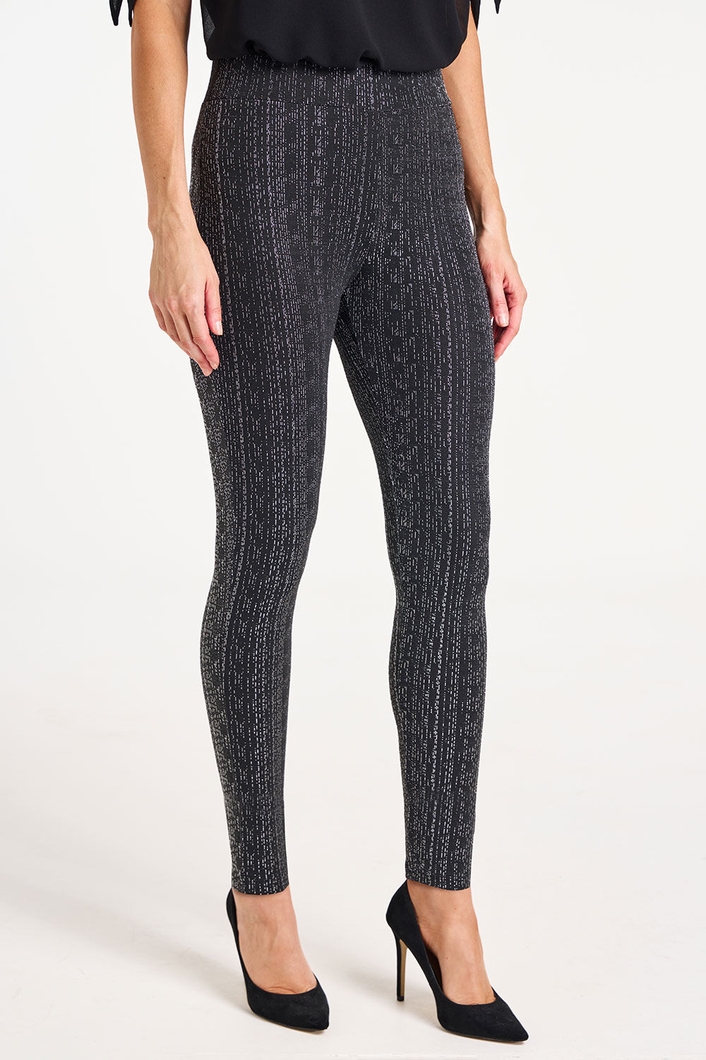 Metallic Foil Stripe Leggings