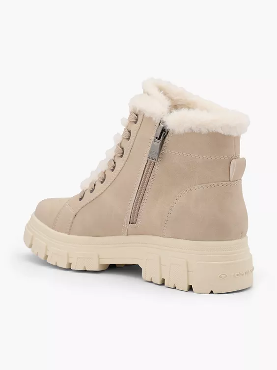 TOM TAILOR Schnürboots in creme
