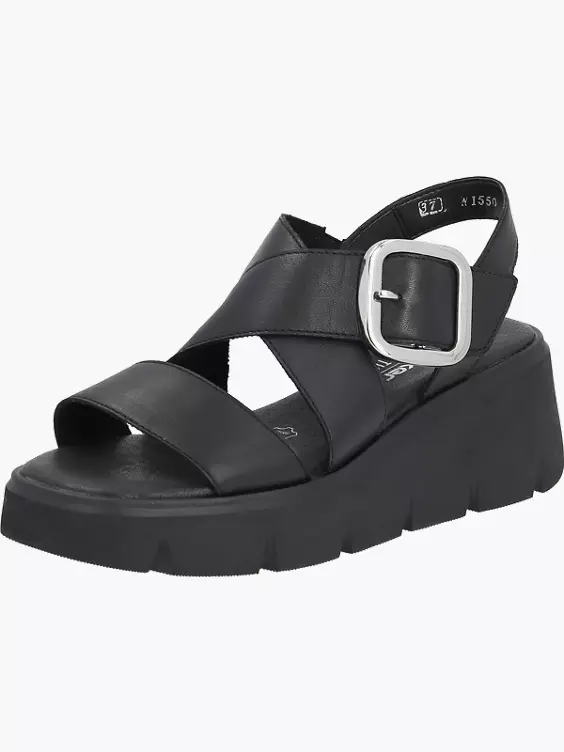 Damen Keilsandaletten in schwarz