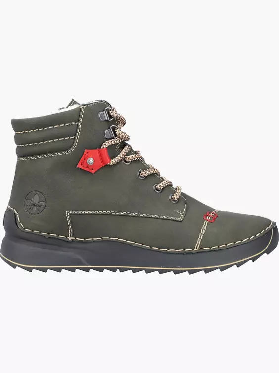 Rieker Damen Schnürstiefel in grün