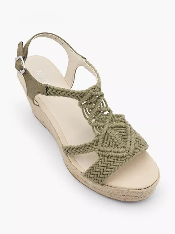 Graceland Keilsandalette in khaki