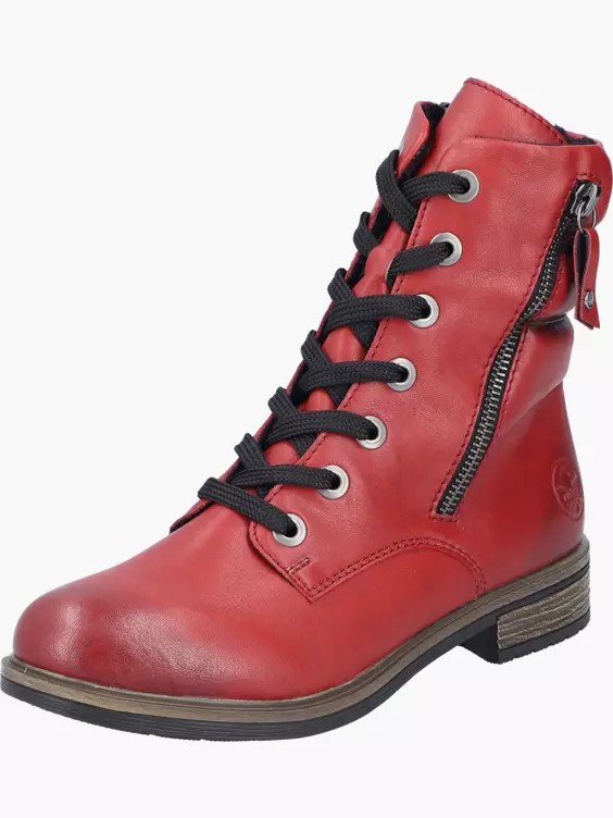Rieker Damen Schnürstiefel in rot