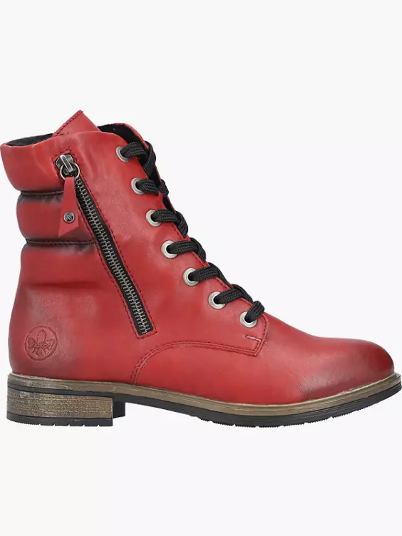 Rieker Damen Schnürstiefel in rot