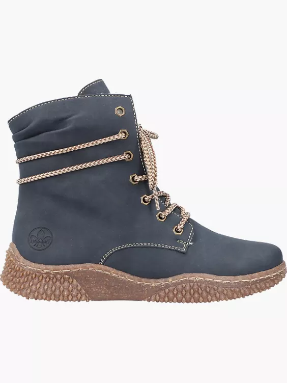 Rieker Damen Schnürstiefel in blau