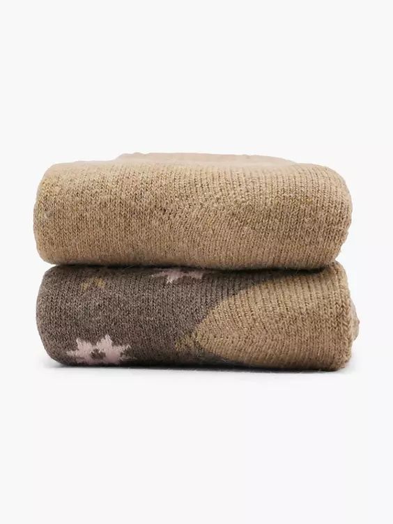 Cosy Nature 2er Pack Socken in braun