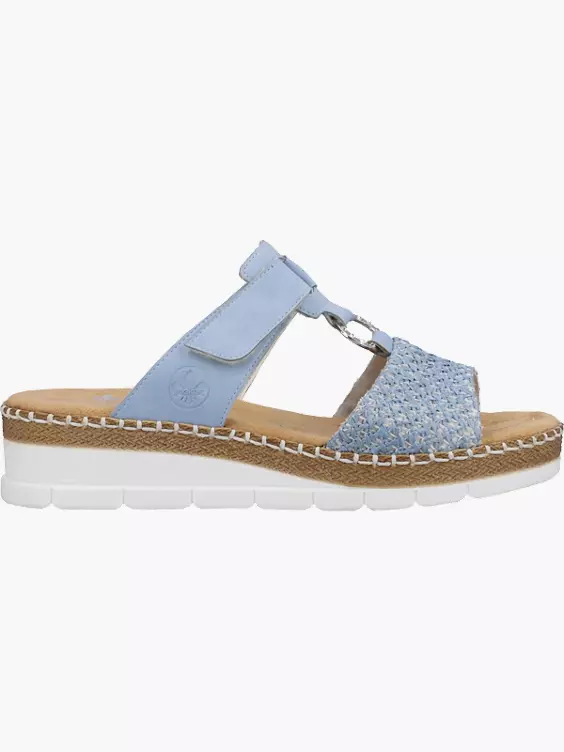 Rieker Damen Pantoletten in blau