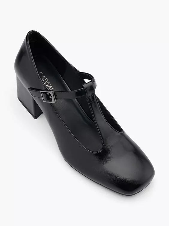 Catwalk T-Spangenpumps in schwarz