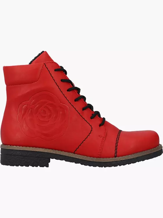 Rieker Damen Schnürstiefel in rot