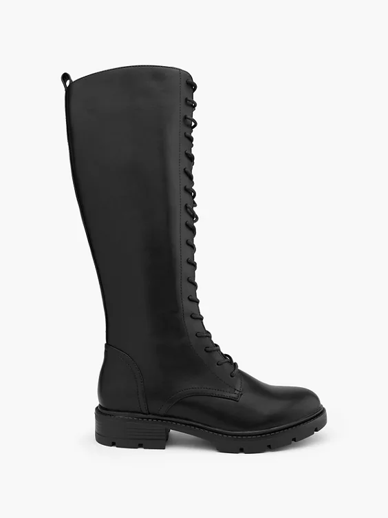 Catwalk Schnürstiefel in schwarz