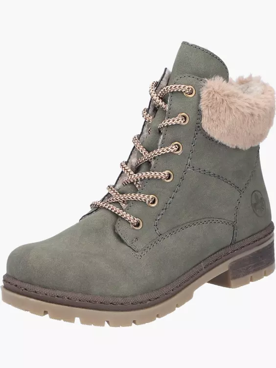 Rieker Damen Schnürstiefel in grün