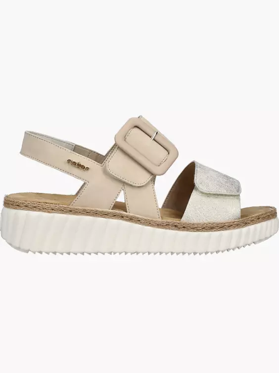 Rieker Damen Keilsandaletten in beige