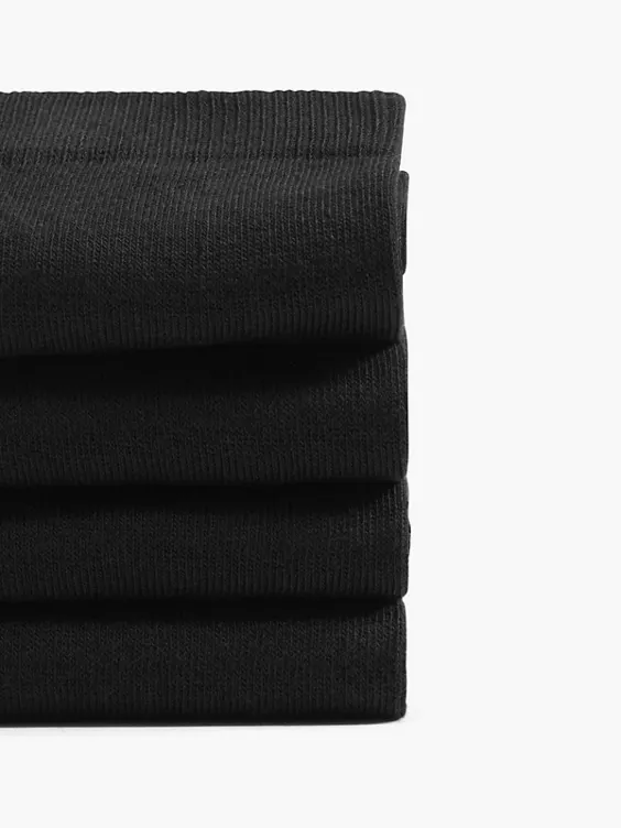 DEICHMANN 4er Pack Socken in schwarz