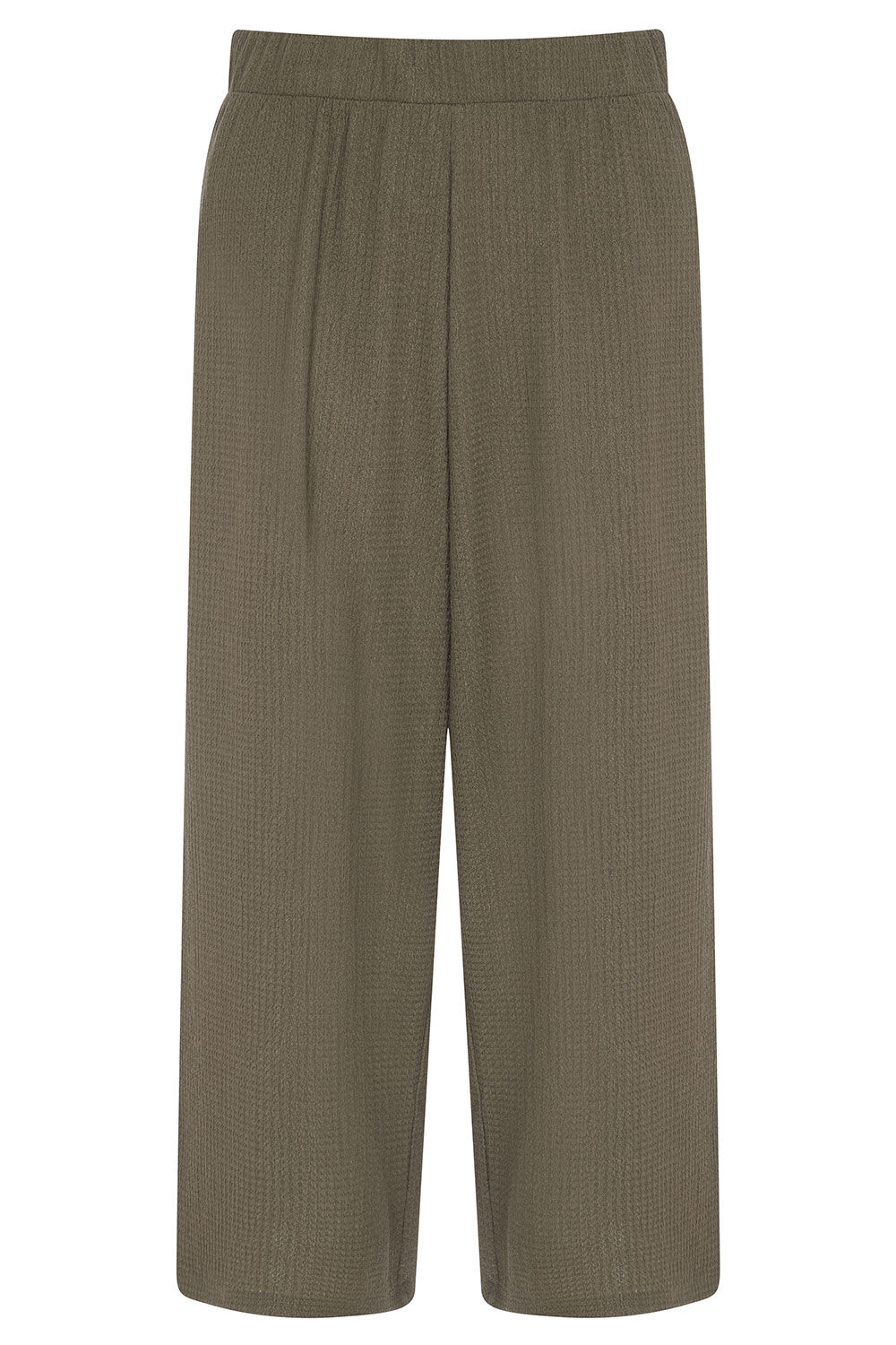 Jersey Crinkle Wide Leg Cropped Trousers