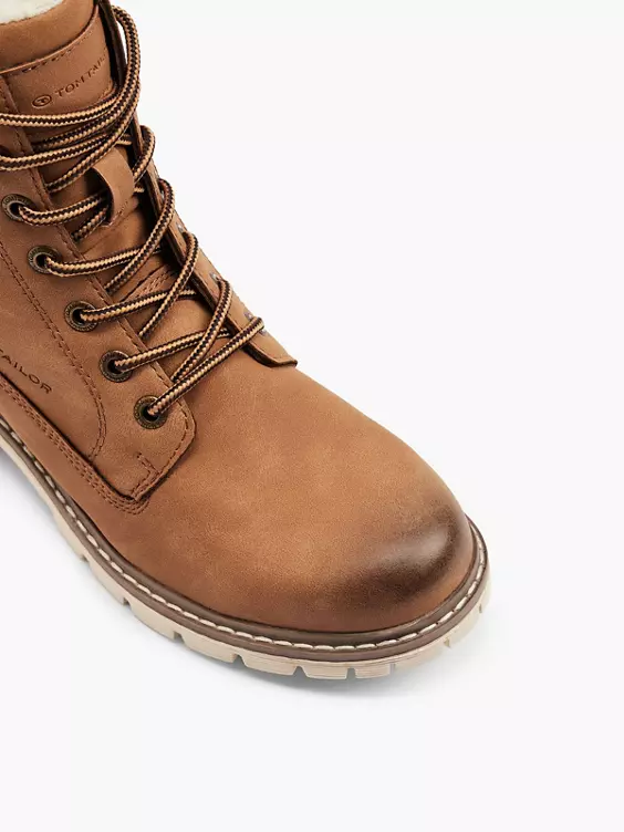 TOM TAILOR Schnürboots in cognac