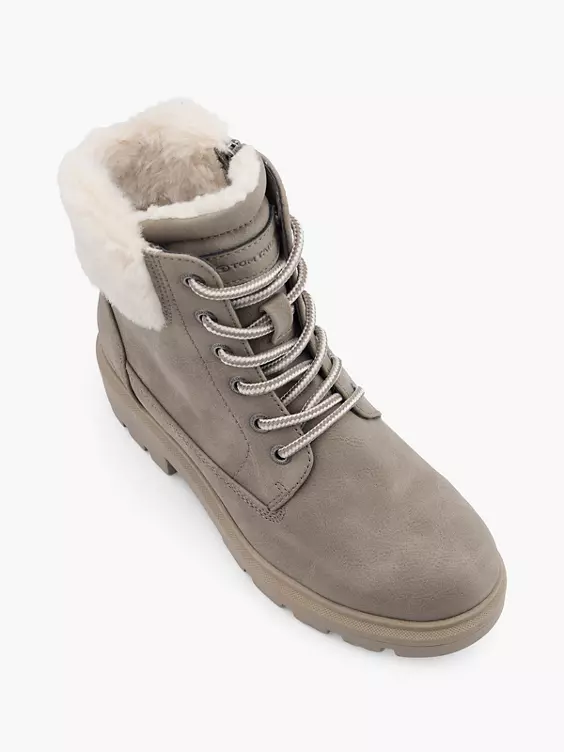 TOM TAILOR Schnürboots in taupe