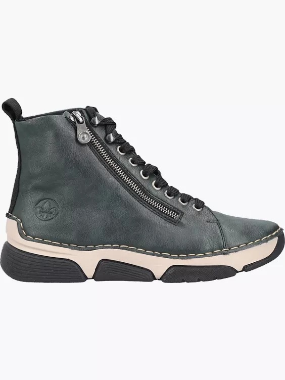 Rieker Damen Schnürstiefel in grün