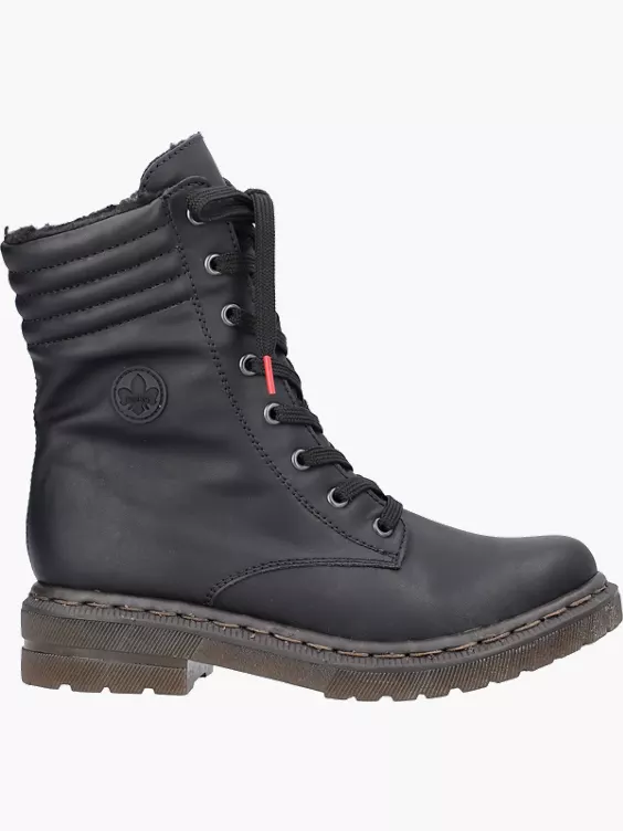 Rieker Damen Schnürstiefel in schwarz