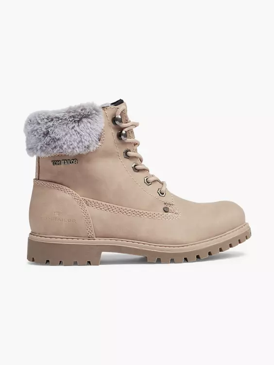 TOM TAILOR Schnürboots in beige