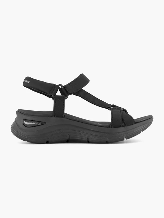 Skechers Keilsandalette in schwarz