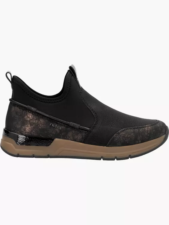 Rieker Damen Slipper in schwarz