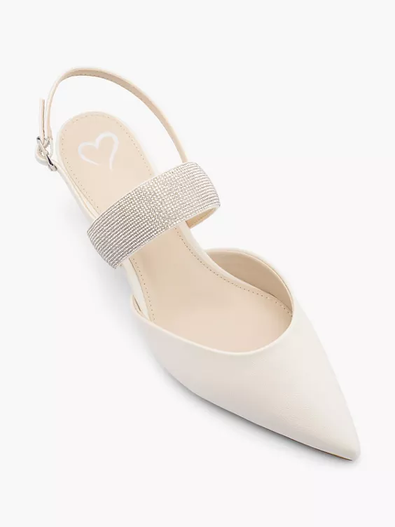Catwalk Slingpumps in weiß