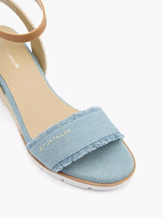 TOM TAILOR Keilsandalette in blau