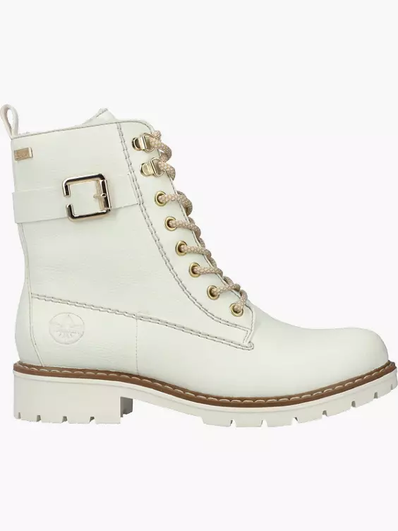 Rieker Damen Schnürstiefel in weiß