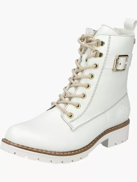 Rieker Damen Schnürstiefel in weiß