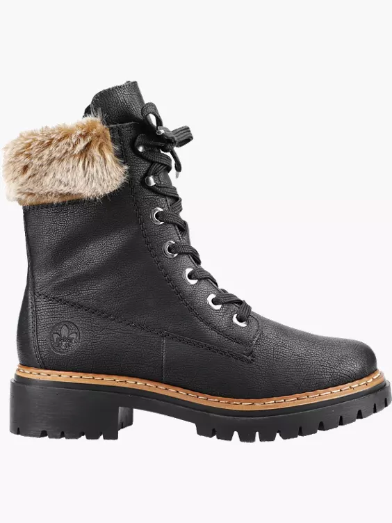 Rieker Damen Schnürstiefel in schwarz