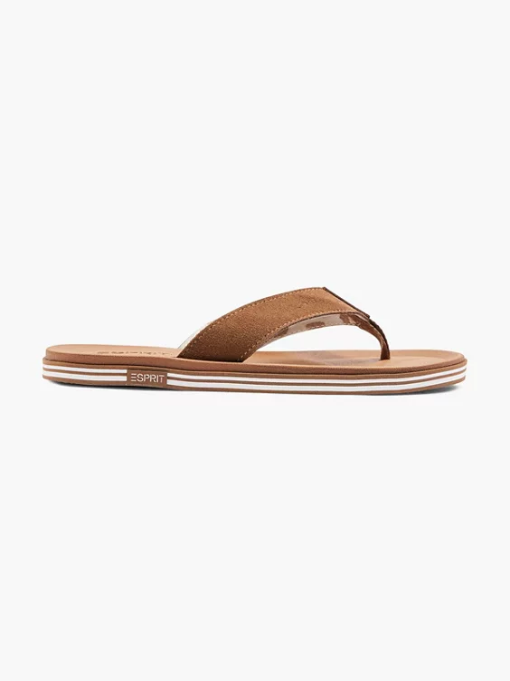 ESPRIT Leder Zehentrenner in cognac