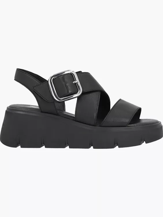 Damen Keilsandaletten in schwarz