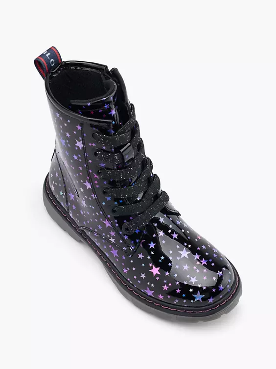 TOM TAILOR Schnürboots in schwarz