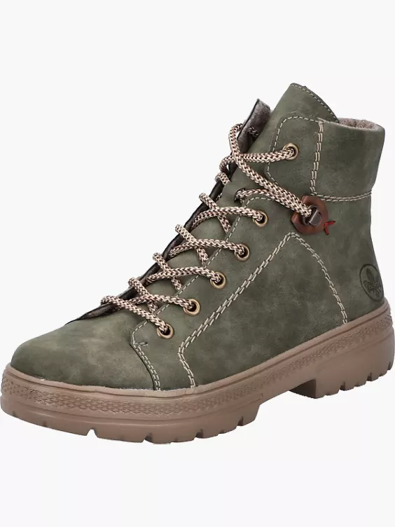Rieker Damen Schnürstiefel in grün