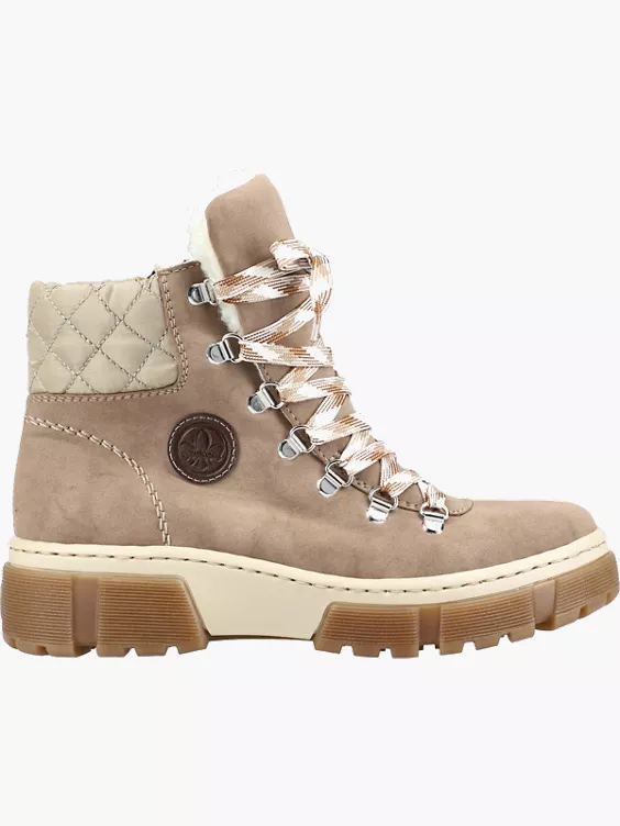 Rieker Damen Schnürstiefel in beige
