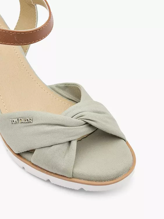 TOM TAILOR Keilsandalette in beige