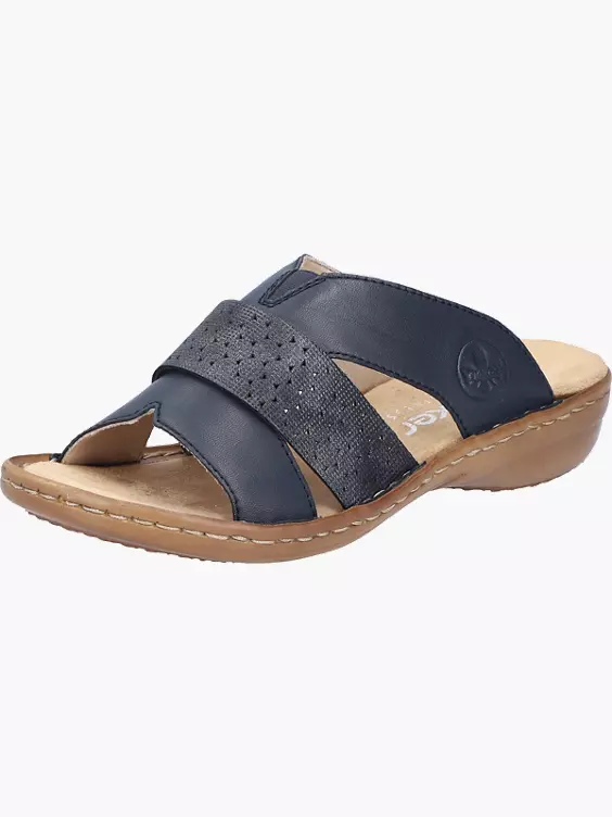 Rieker Damen Pantoletten in blau