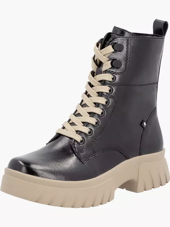 Damen Schnürstiefel in schwarz