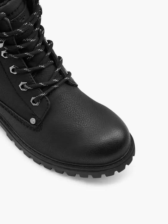 TOM TAILOR Schnürboots in schwarz