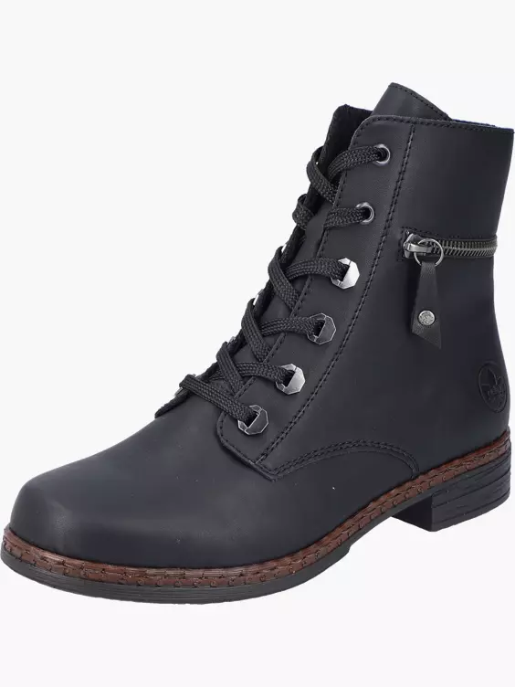 Rieker Damen Schnürstiefel in schwarz