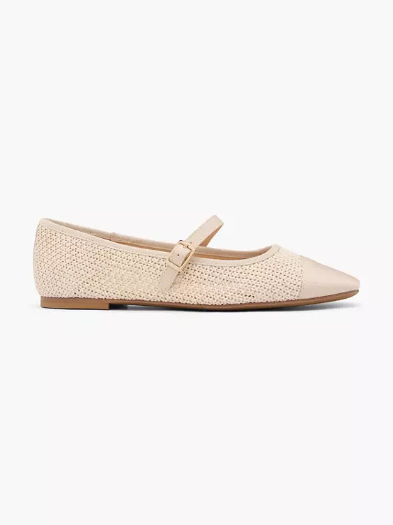 Graceland Mary Jane Ballerina in beige