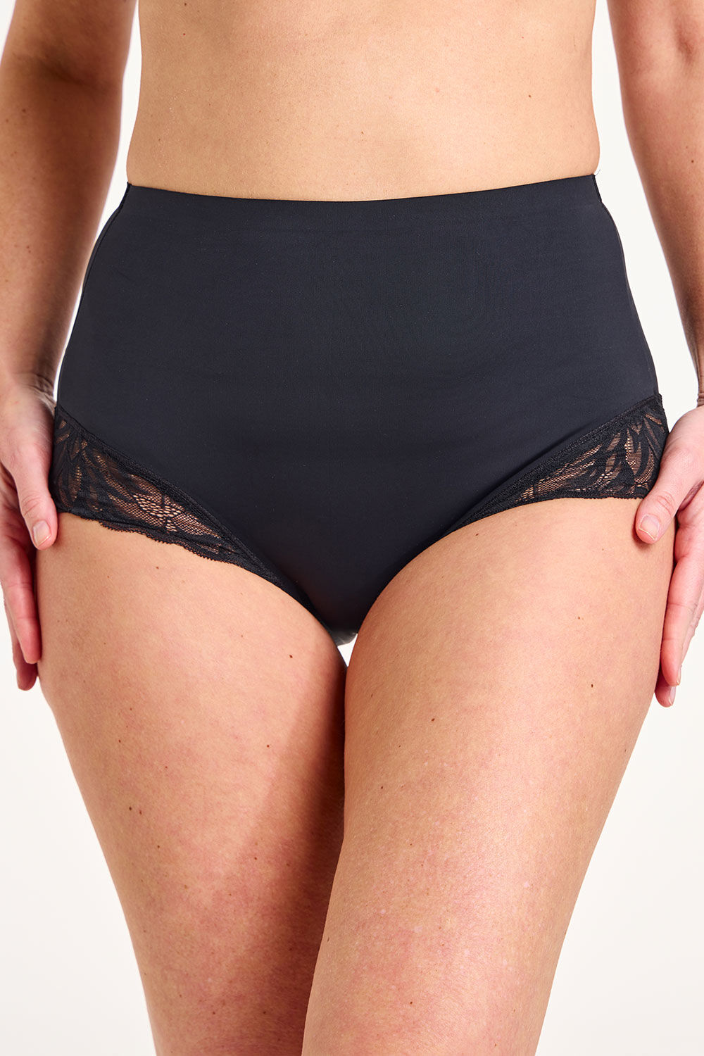 Microfibre and Lace Medium Control Briefs