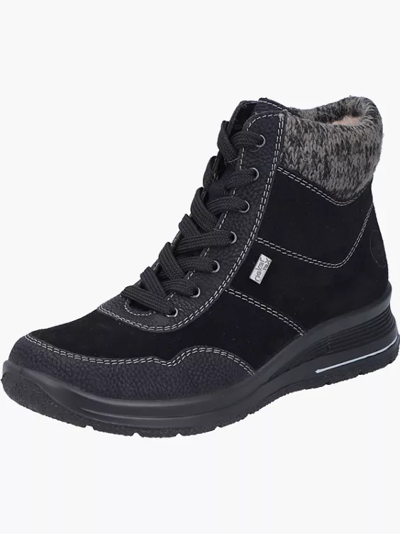 Rieker Damen Schnürstiefel in schwarz