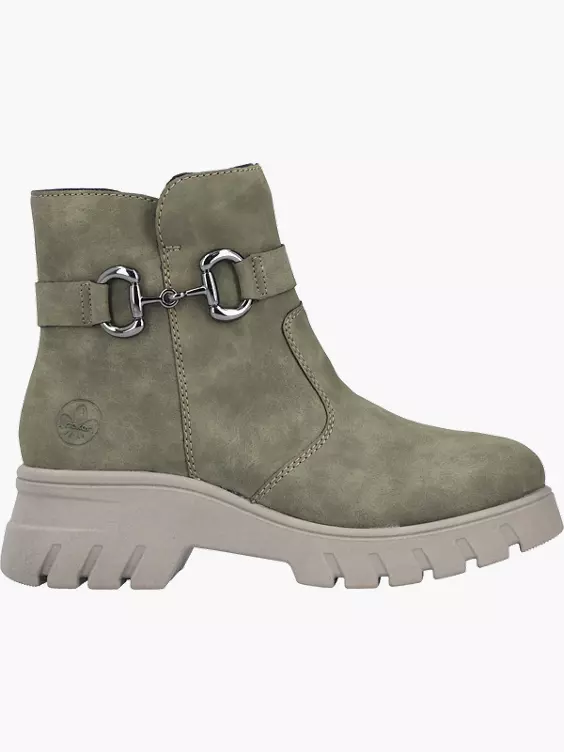 Rieker Damen Biker Boots in grün