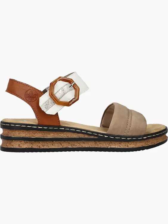 Rieker Damen Keilsandaletten in beige